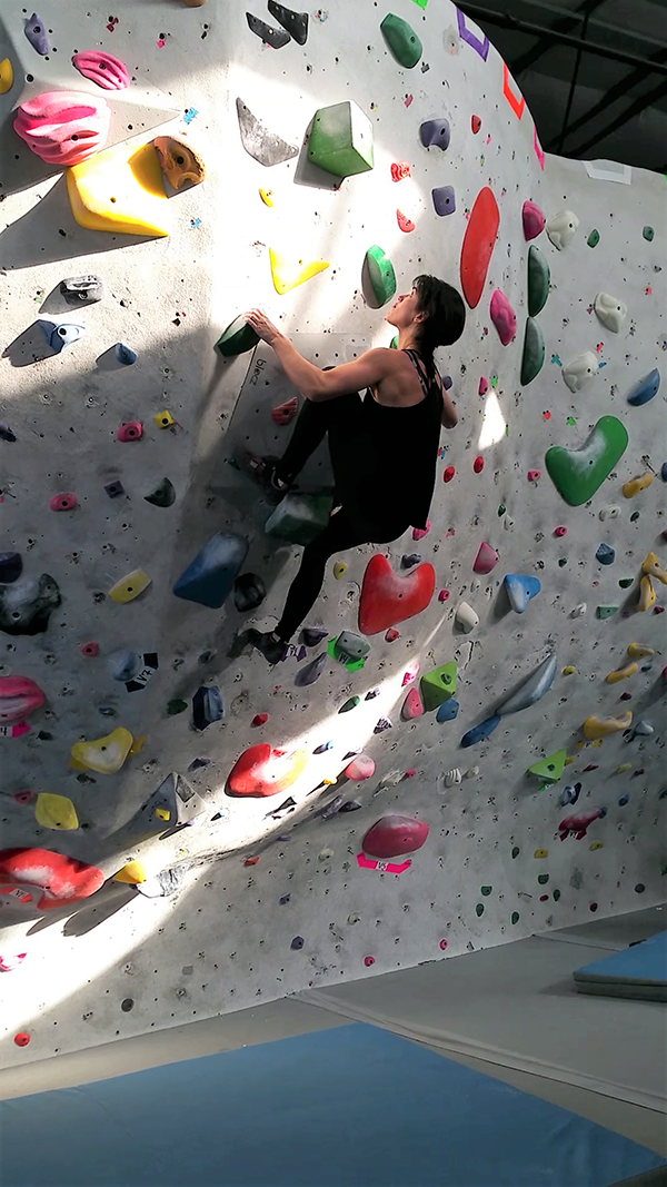 Jessica rock climbing