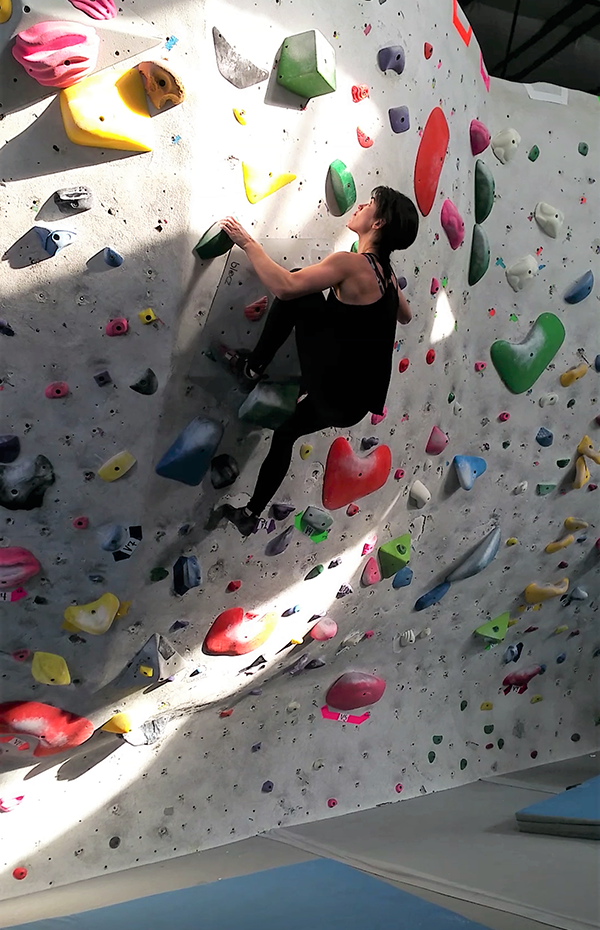 Jessica rock climbing