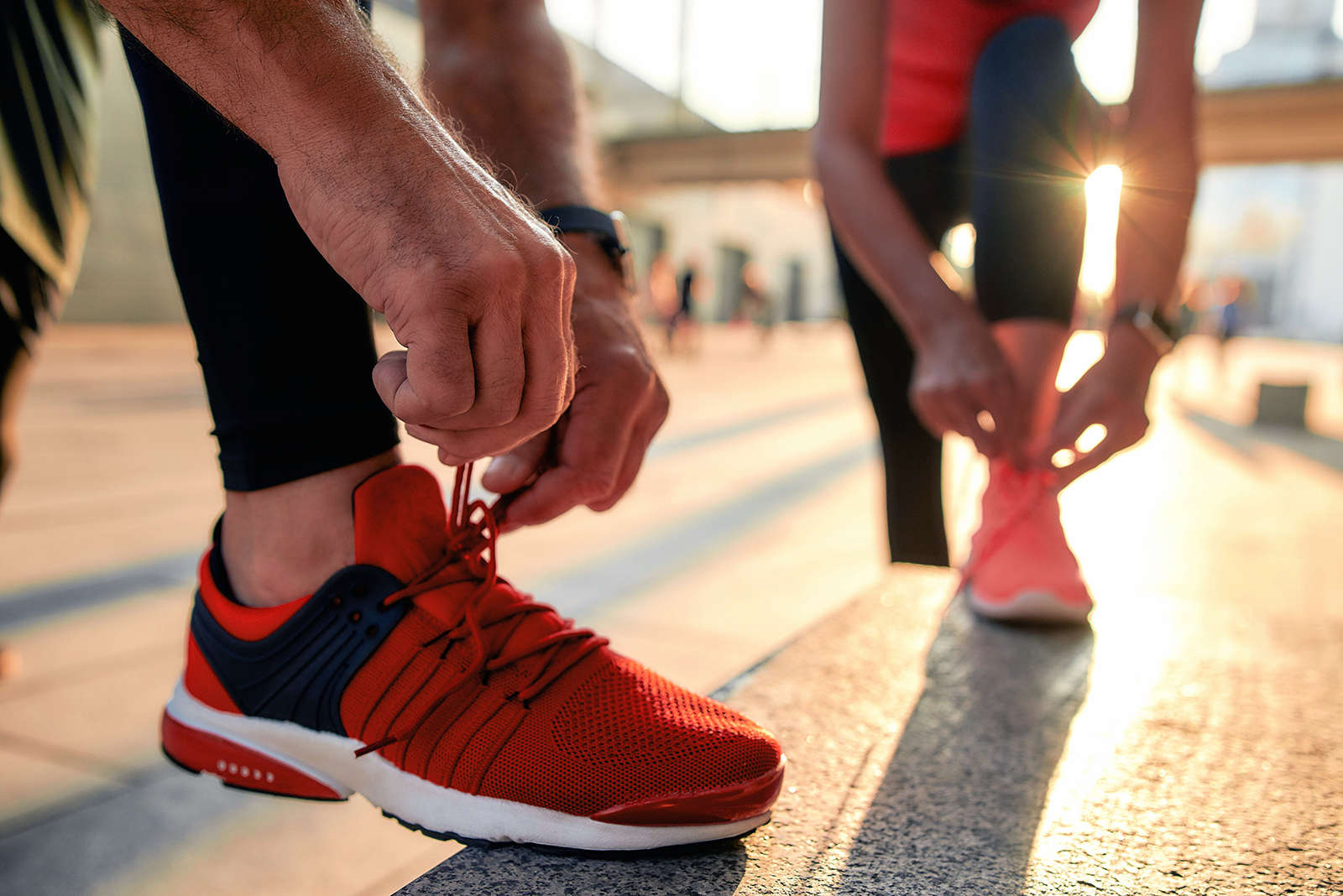 Cancer survivors doing warm-up exercises