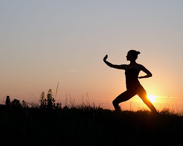 A person practicing Tai Chi