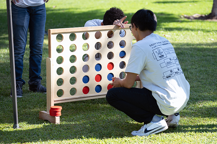 Attendees enjoying the carnival games at the Fresno Parkinson's benefit walk
